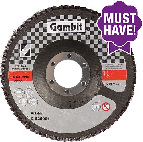 Gambit® Lamellenschijf / 125 mm / ZK-80 / gewelfd / 600 st